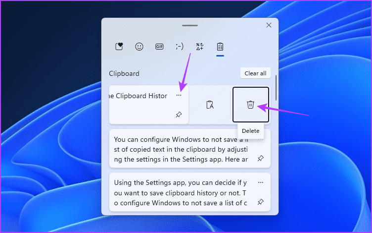 Trash-icon-1 أفضل 4 طرق لمسح سجل محفوظات الحافظة في Windows 11