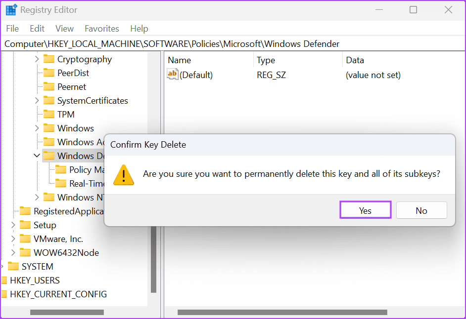 Tweak-the-Registry-4-1 أفضل 6 طرق لإصلاح خطأ هذا الإعداد تتم إدارته بواسطة المسؤول على Windows 11