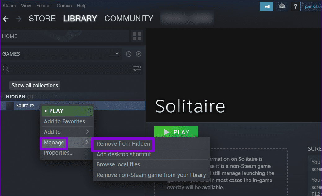 Unhide-Steam-Game كيفية إضافة أو إزالة ألعاب غير Steam إلى مكتبة Steam