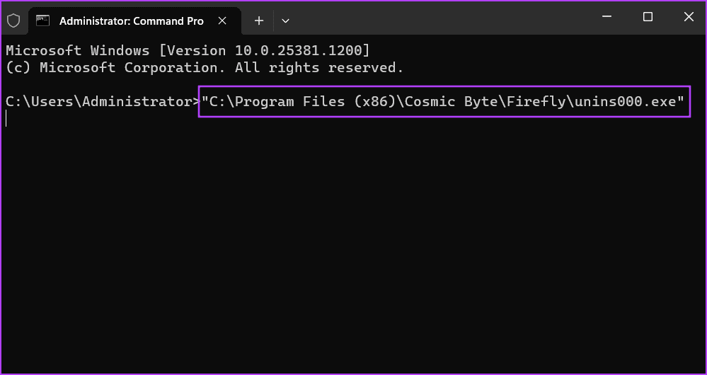Uninstall-App-Using-CMD-2 أفضل 6 طرق لإصلاح خطأ "ليس لديك وصول كافٍ لإلغاء التثبيت" في Windows