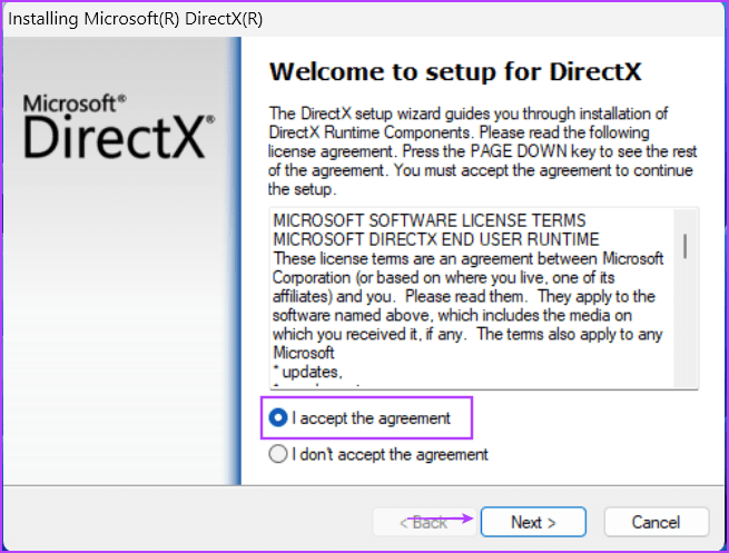 Update-DirectX-2 أفضل 7 طرق لإصلاح خطأ مطلوب GPU المتوافق مع D3D11 لتشغيل خطأ المحرك على Windows 11