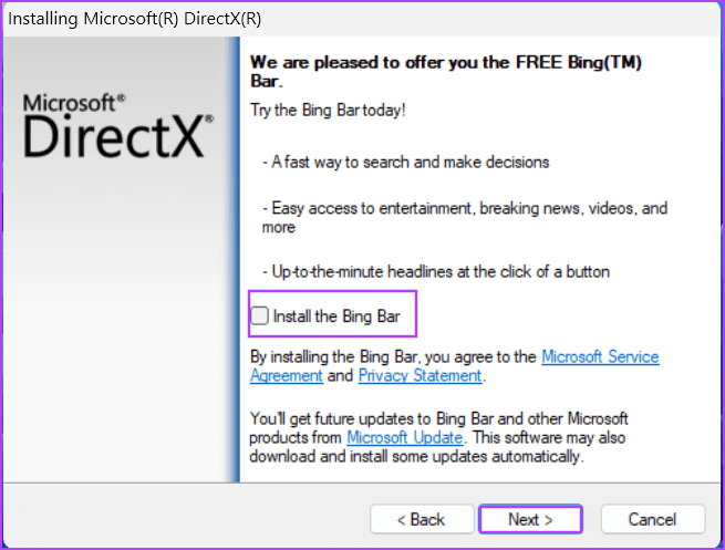 Update-DirectX-3 أفضل 7 طرق لإصلاح خطأ مطلوب GPU المتوافق مع D3D11 لتشغيل خطأ المحرك على Windows 11