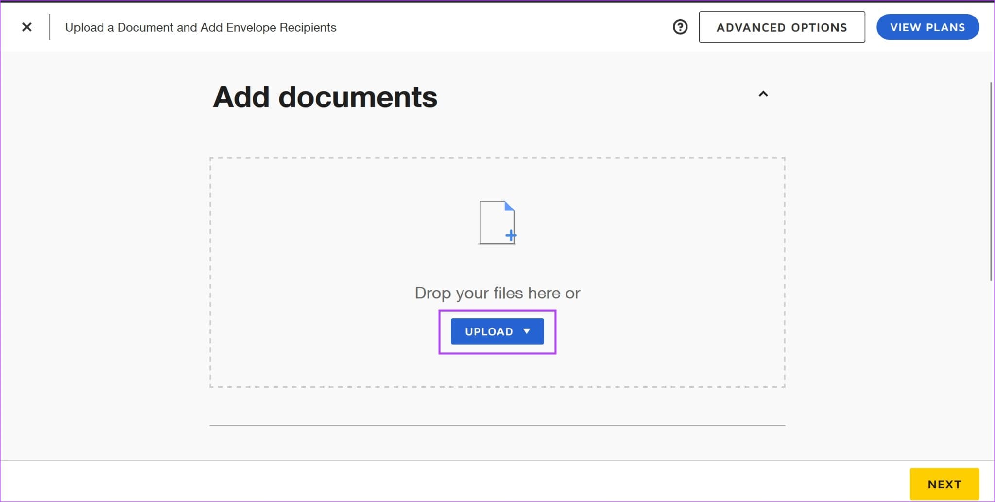 Upload-Document-2048x1033-1 4 طرق لإضافة توقيع رقمي أو توقيع إلكتروني مجانًا
