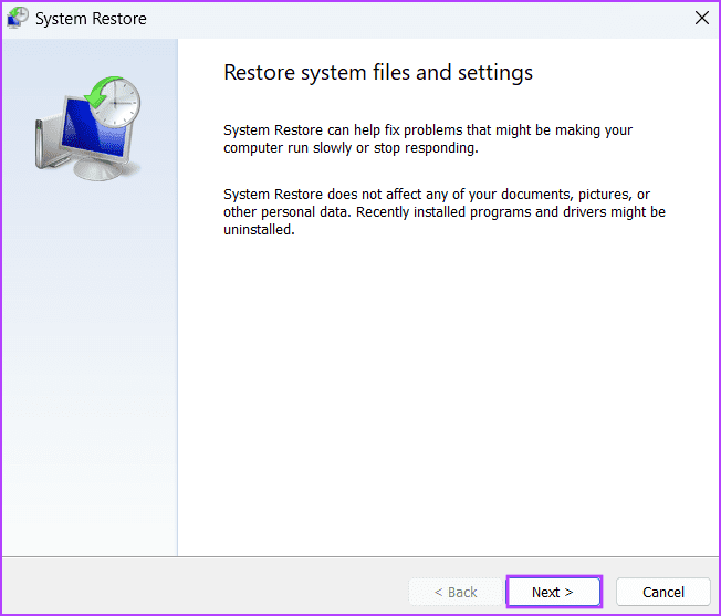 Use-System-Restore-2-1 أفضل 5 طرق لإصلاح خيار "تبديل المستخدم" مفقود من شاشة تسجيل الدخول إلى Windows