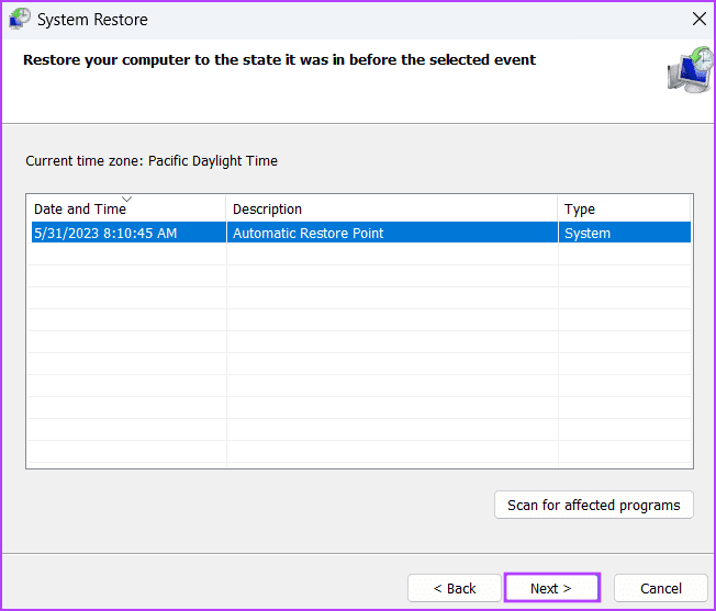 Use-System-Restore-5 أفضل 5 طرق لإصلاح خيار "تبديل المستخدم" مفقود من شاشة تسجيل الدخول إلى Windows