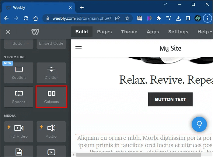 Weebly-How-to-Add-Columns-10 كيفية إضافة الأعمدة في Weebly