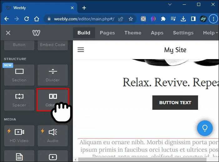 Weebly-How-to-Add-Columns-11 كيفية إضافة الأعمدة في Weebly