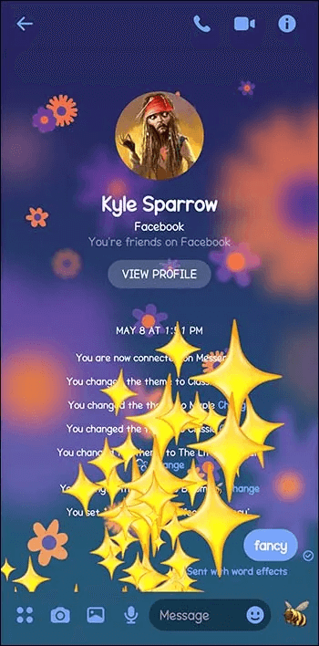 Word-Effects-Added-With-Themes-5 كيفية إزالة سمة افتراضية في Messenger