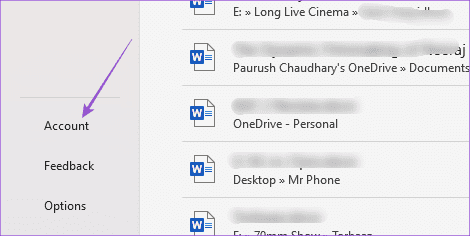 account-file-ms-word-windows-11 كيفية فرض الوضع الداكن في Microsoft Word على Windows و Mac