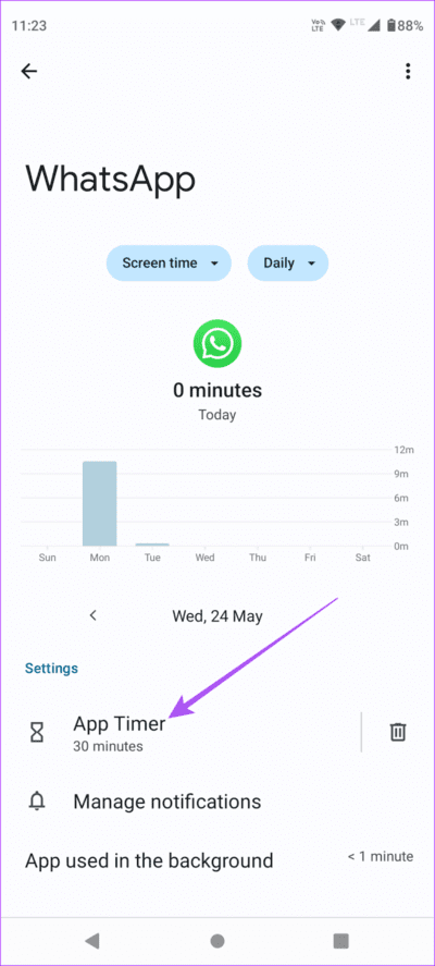 app-timer-on-android-693x1536-1 كيفية تعيين حدود التطبيق على Android