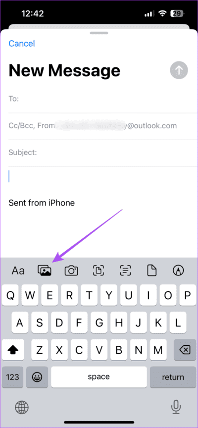 attach-image-to-mail-app-on-iphone-711x1536-1 كيفية إرفاق الصور برسالة بريد إلكتروني في تطبيق Mail على iPhone و iPad و Mac
