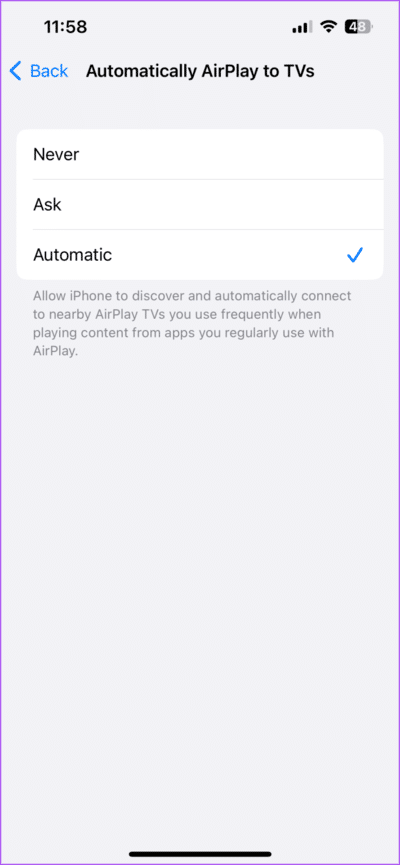 automatic-playback-to-airplay-iphone-710x1536-1 كيفية إضافة كلمة مرور AirPlay إلى iPhone و iPad و Mac و Apple TV