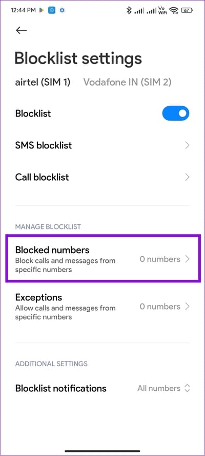 choose-blocked-numbers كيفية البحث عن الأرقام المحظورة على أي جهاز Android