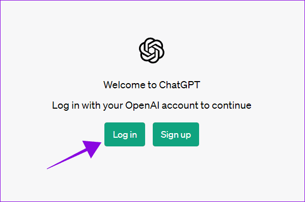 choose-login-or-sign-up 7 طرق لإصلاح عدم حفظ المحادثات على ChatGPT