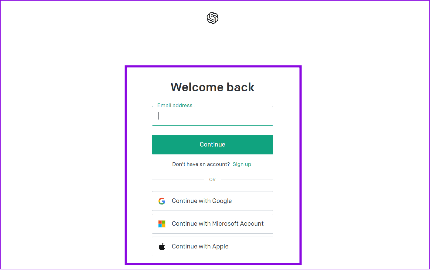 choose-the-authentication-method-to-login-to-ChatGPT 7 طرق لإصلاح عدم حفظ المحادثات على ChatGPT
