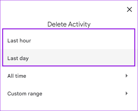 choose-time-range كيفية عرض وحذف سجل Google BARD وبيانات النشاط