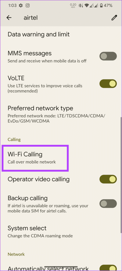 choose-wi-Fi-calling كيفية إيقاف تشغيل مكالمات Wi-Fi على أي هاتف Android
