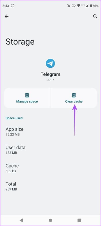 clear-cache-telegram-android أفضل 6 إصلاحات لعدم مزامنة جهات الاتصال في Telegram على iPhone و Android