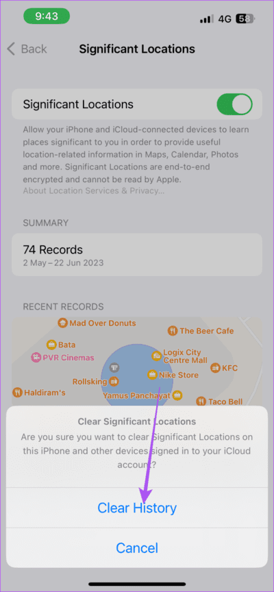 clear-history-from-significant-locations-iphone-711x1536-1 كيفية التحقق من سجل المواقع الجغرافية على iPhone و iPad و Mac