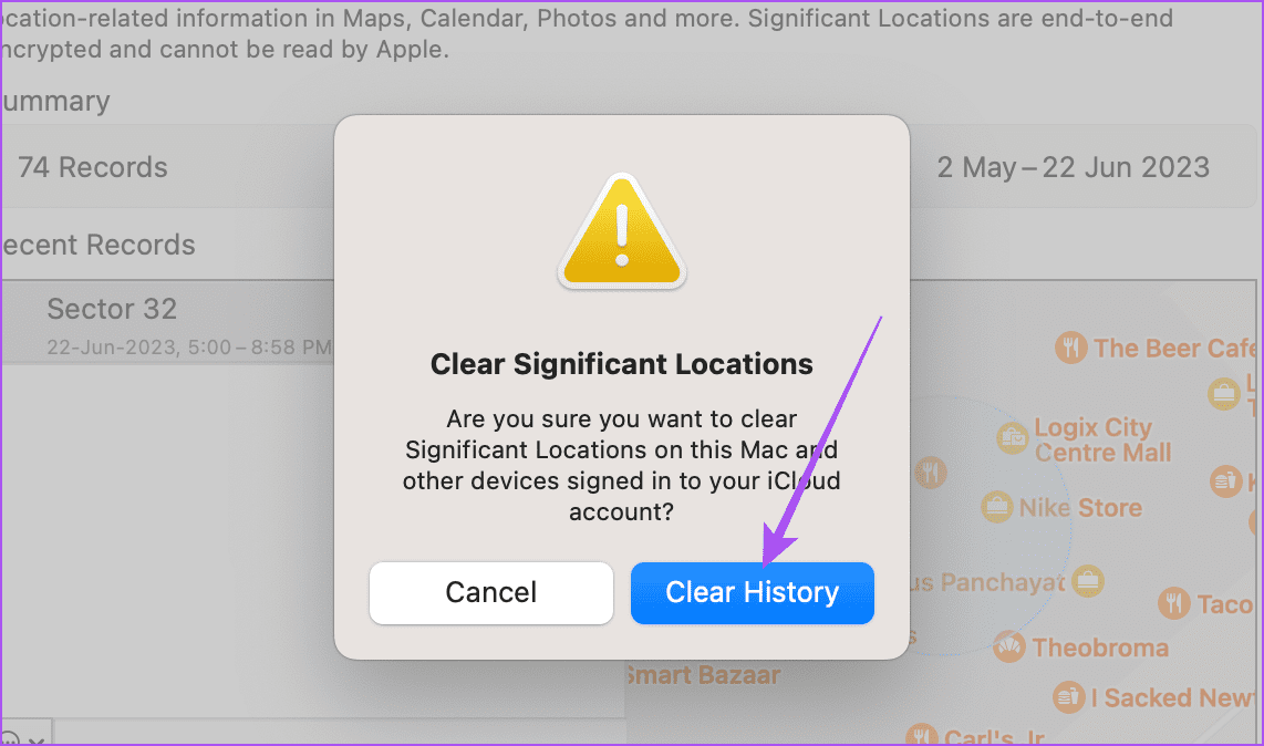 clear-history-of-significant-locations-mac كيفية التحقق من سجل المواقع الجغرافية على iPhone و iPad و Mac