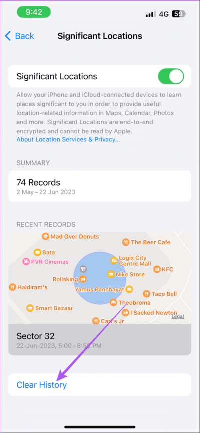 clear-history-significant-locations-iphone-711x1536-1 كيفية التحقق من سجل المواقع الجغرافية على iPhone و iPad و Mac