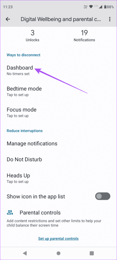dashboard-digital-wellbeing-settings-android-693x1536-1 كيفية تعيين حدود التطبيق على Android