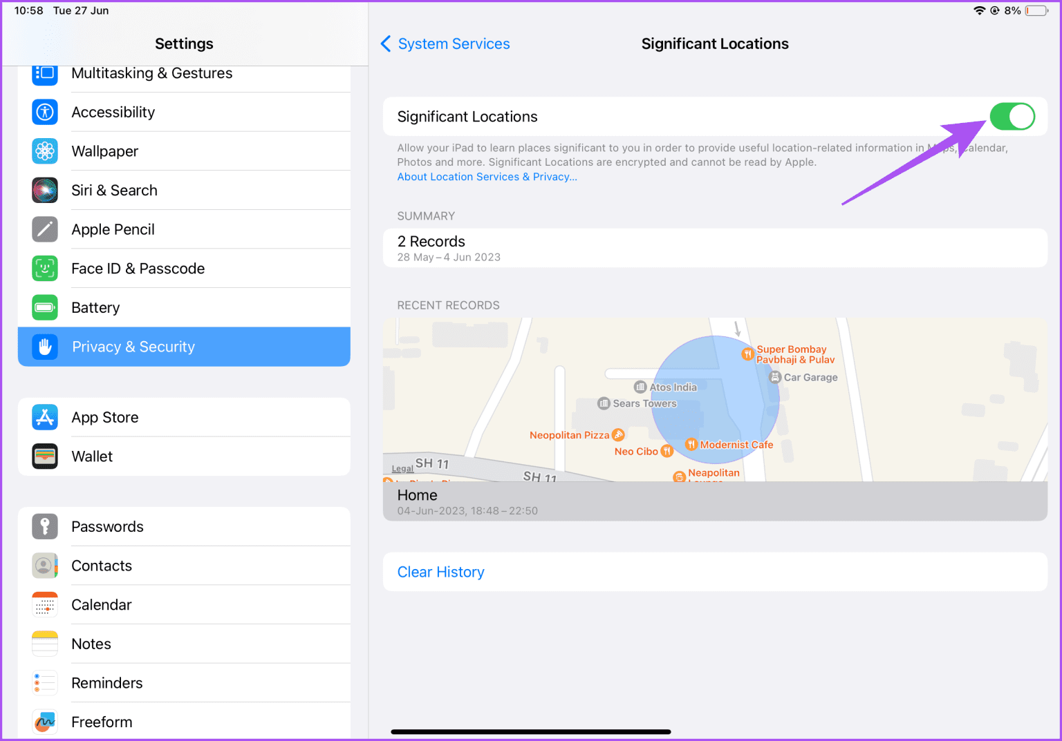 enable-significant-locations-on-iPad-1536x1073-1 كيفية التحقق من سجل المواقع الجغرافية على iPhone و iPad و Mac