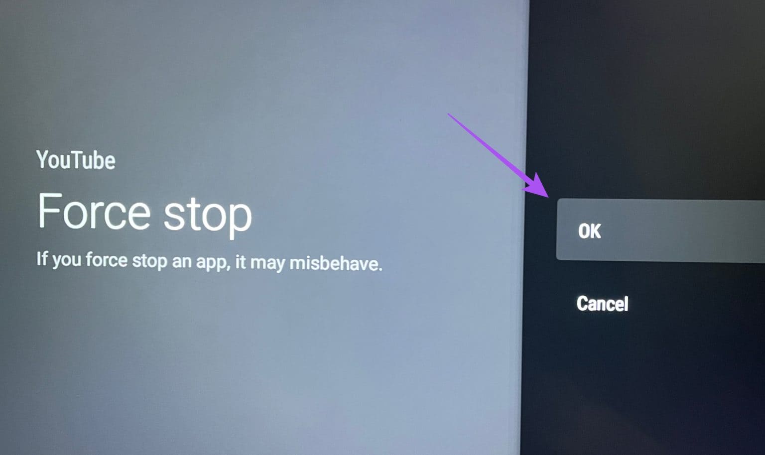 force-stop-youtube-on-android-tv-1-1536x914-1 أفضل 7 إصلاحات لعدم إرسال YouTube إلى Android TV