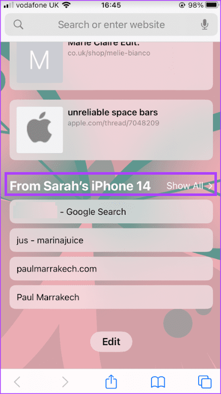 how-to-view-safari-tabs-across-apple-devices-9 كيفية عرض علامات تبويب Safari من iPhone أو iPad آخر