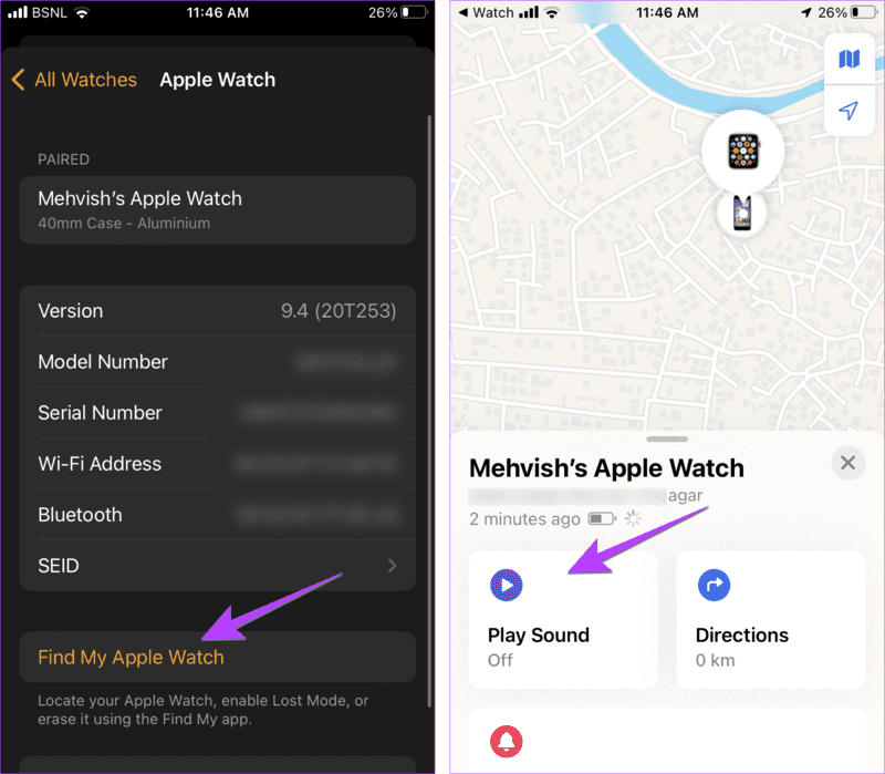iPhone-Watch-App-Find-Watch كيفية اختبار اتصال لسماع رنين Apple Watch من iPhone والعكس بالعكس