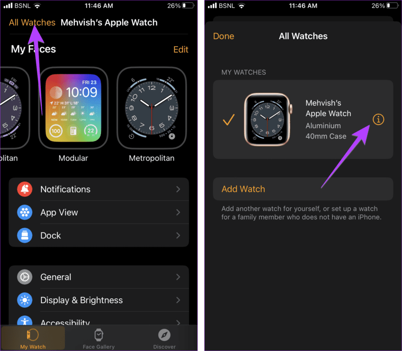 iPhone-Watch-App-Watches كيفية اختبار اتصال لسماع رنين Apple Watch من iPhone والعكس بالعكس