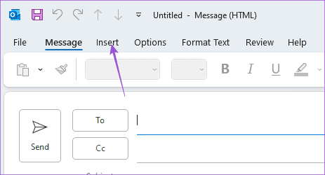 insert-email-outlook-windows كيفية إضافة صور إلى بريد Outlook الإلكتروني ومضمنة في البريد الإلكتروني على الهاتف المحمول وسطح المكتب