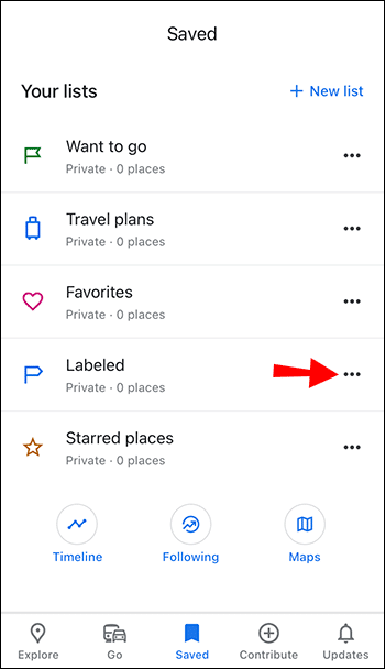 ios-dot كيفية تعطيل التصنيفات في Google Maps