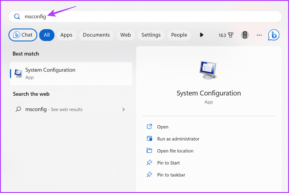 msconfig أفضل 6 طرق لإصلاح عدم عمل ميزة اختفاء شريط المهام التلقائي في Windows 11