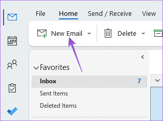 new-email-outlook-windows-1 كيفية إضافة صور إلى بريد Outlook الإلكتروني ومضمنة في البريد الإلكتروني على الهاتف المحمول وسطح المكتب
