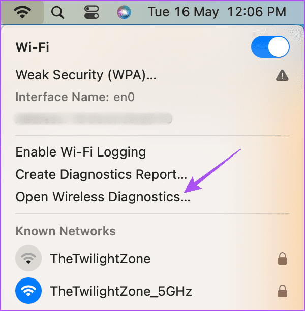 open-wireless-diagnostics-mac-1 كيفية البحث عن أفضل قناة Wi-Fi على جهاز Mac
