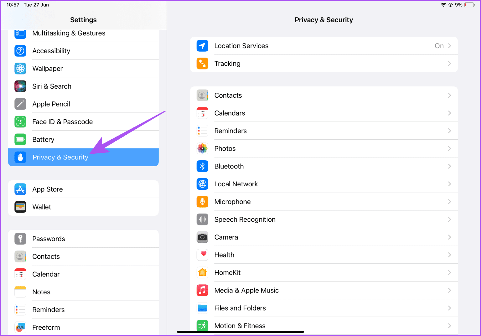 privacy-and-security-settings-iPad-1536x1073-1 كيفية التحقق من سجل المواقع الجغرافية على iPhone و iPad و Mac