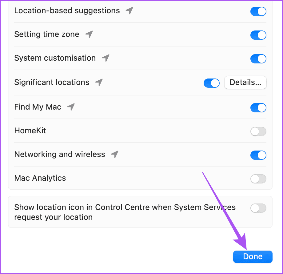 save-location-services-settings-mac أفضل 6 إصلاحات لعدم عمل الوضع الداكن في Microsoft Word على Mac