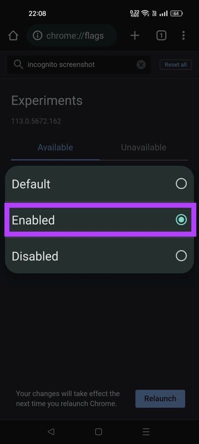 select-enabled-691x1536-1 كيفية التقاط لقطات الشاشة في وضع التصفح المتخفي على Android