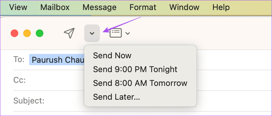 send-options-mail-app-mac كيفية إرفاق الصور برسالة بريد إلكتروني في تطبيق Mail على iPhone و iPad و Mac