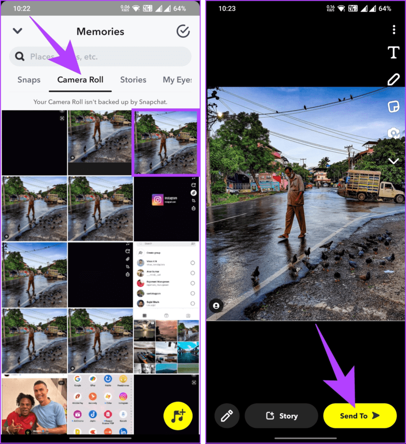 share-Instagram-post-to-Snapchat-story_5-1872x2048-1 كيفية مشاركة منشور Instagram على قصة Snapchat