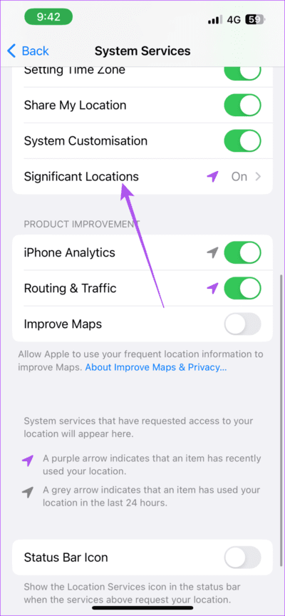 significant-locations-settings-iphone-711x1536-1 كيفية التحقق من سجل المواقع الجغرافية على iPhone و iPad و Mac