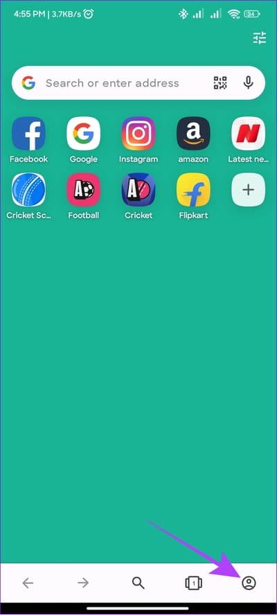 tap-the-profile-icon كيفية مسح ذاكرة التخزين المؤقت في Opera و Opera GX