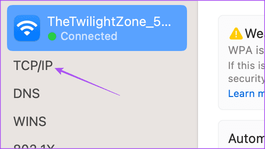 tcpip-wifi-settings-mac كيفية البحث عن أفضل قناة Wi-Fi على جهاز Mac