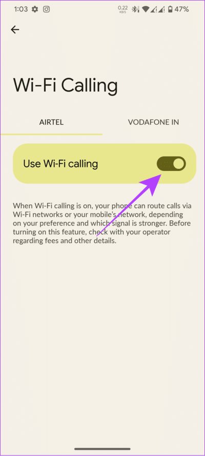 toggle-on-WiFi-Calling كيفية إيقاف تشغيل مكالمات Wi-Fi على أي هاتف Android