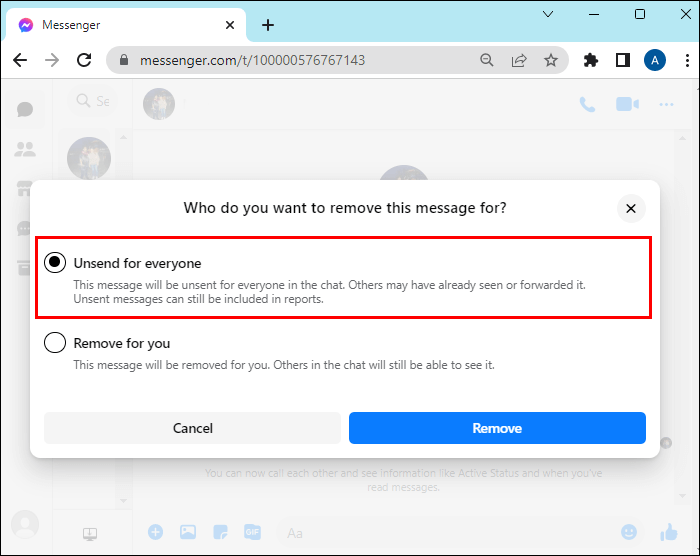 unsent-for-everyone-1 لماذا لا يمكنني إلغاء الإرسال في Facebook Messenger للجميع؟