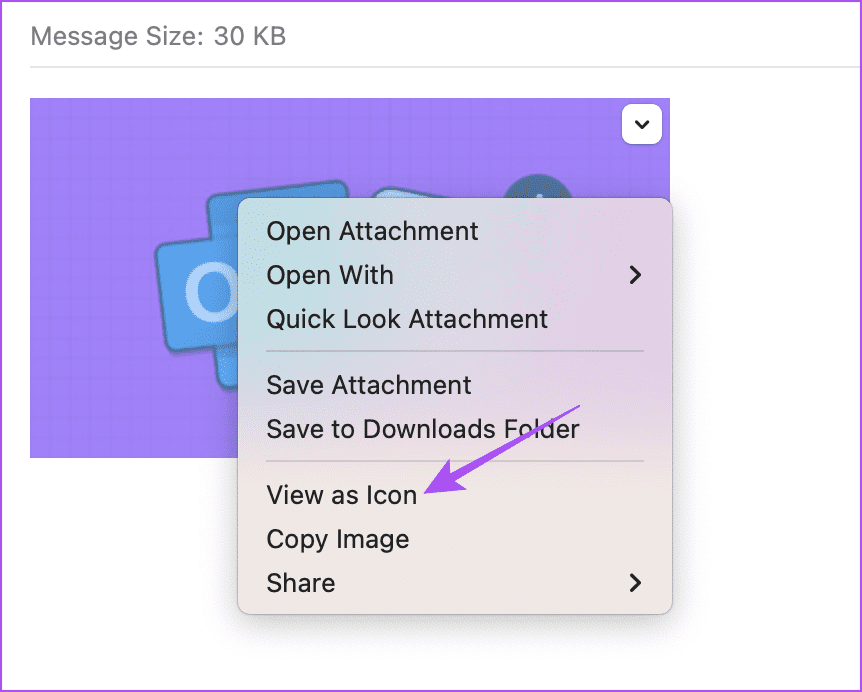 view-as-icon-image-mail-app-mac كيفية إرفاق الصور برسالة بريد إلكتروني في تطبيق Mail على iPhone و iPad و Mac