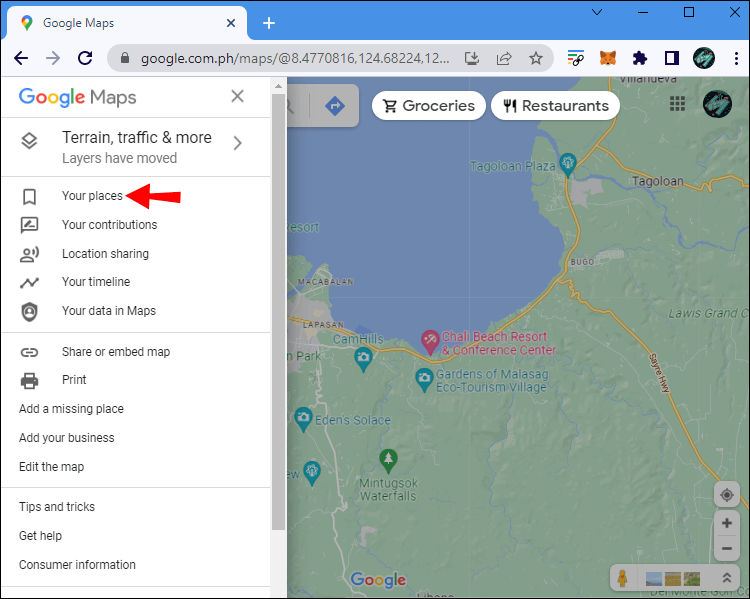 your-places1 كيفية تعطيل التصنيفات في Google Maps