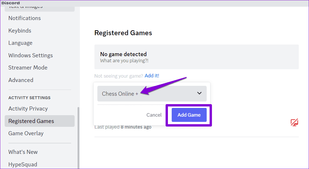 Add-Game-Manually-in-Discord أفضل 6 طرق لإصلاح عدم اكتشاف Discord للألعاب على Windows