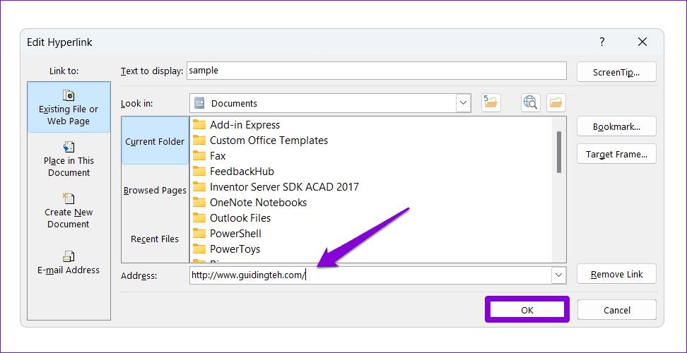 Add-Hyperlink-in-Word أفضل 6 طرق لإصلاح عدم عمل الارتباطات التشعبية في Microsoft Word على Windows